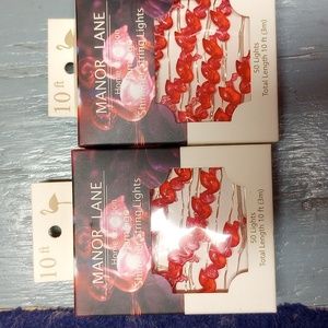 2 sets.  Manor Lane Pink Flamingo Shimmer LED Flexible String Lights. NEW